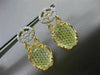 ESTATE LARGE 2.62CT DIAMOND & TOPAZ 18KT TWO TONE GOLD 3D OVAL FLOATING EARRINGS