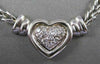 ESTATE .39CT ROUND DIAMOND 14KT WHITE GOLD PAVE HEART NECKLACE F/G VS  #11994