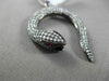 ESTATE LARGE 1.70CT DIAMOND & AAA RUBY 18KT WHITE GOLD 3D FLOATING SNAKE PENDANT