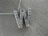 .38CT ROUND DIAMOND 14KT WHITE GOLD CLASSIC "W" INITIAL FLOATING PENDANT #18317