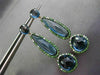 ESTATE LARGE 26.85CT DIAMOND TSAVORITE & TOPAZ 14KT ROSE & BLACK GOLD EARRINGS