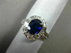 ESTATE WIDE 2.32CT DIAMOND & SAPPHIRE 18K WHITE GOLD 3D FILIGREE ENGAGEMENT RING