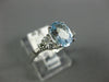 ESTATE 1.42CT DIAMOND & AAA AQUAMARINE 14KT WHITE GOLD 3D OVAL ENGAGEMENT RING