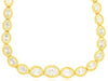 3.10CT DIAMOND 14K YELLOW GOLD OVAL GRADUATING FILIGREE ETERNITY TENNIS NECKLACE