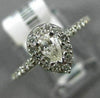 ESTATE .51CT ROUND & PEAR DIAMOND 14KT WHITE GOLD SEMI ETERNITY ENGAGEMENT RING