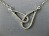 ESTATE .29CT DIAMOND 18KT WHITE GOLD 3D CLASSIC LOVE KNOT V SHAPE FUN NECKLACE