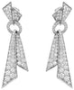 LARGE 4.92CT DIAMOND 14KT WHITE GOLD TRIANGULAR CIRCLE OF LIFE HANGING EARRINGS