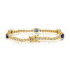 4.0CT DIAMOND AAA SAPPHIRE 14K YELLOW GOLD OVAL & ROUND ETERNITY TENNIS BRACELET