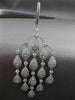 ESTATE LARGE 3.32CT DIAMOND 14KT WHITE GOLD FLOATING CHANDELIER DROP EARRINGS