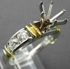 ESTATE .80CT DIAMOND 14KT WHITE & YELLOW GOLD SEMI MOUNT ENGAGEMENT RING #17364