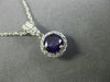 ESTATE 1.02CT DIAMOND & AAA AMETHYST 14KT WHITE GOLD 3D PAVE HALO ROUND PENDANT
