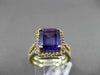 ESTATE 4.95CTW DIAMOND & AAA AMETHYST 14KT YELLOW GOLD 3D HALO ENGAGEMENT RING