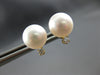 ESTATE .10CT DIAMOND & AAA SOUTH SEA PEARL 14K YELLOW GOLD CLASSIC STUD EARRINGS