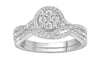 ESTATE .50CT DIAMOND 14KT WHITE GOLD 3D CLASSIC ROUND CLUSTER INFINITY FUN RING