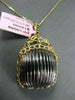 ESTATE LARGE .37CT BLACK DIAMOND 14KT BLACK & YELLOW GOLD WOVEN HANGING PENDANT