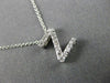 .14CT ROUND DIAMOND 14KT WHITE GOLD 3D CLASSIC INITIAL FLOATING PENDANT #9287