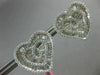 ESTATE LARGE 4.03CT ROUND & BAGUETTE DIAMOND 18KT WHITE GOLD HEART STUD EARRINGS