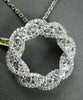 ESTATE .98CT DIAMOND 18KT WHITE GOLD FLOATING INFINITY OPEN CIRCLE PENDANT #8444
