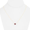 .79CT DIAMOND & AAA RUBY 14KT YELLOW GOLD OVAL & ROUND DOUBLE SOLITAIRE NECKLACE