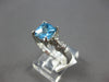 1.99CT DIAMOND & AAA BLUE TOPAZ 14KT WHITE GOLD CUSHION & ROUND FRIENDSHIP RING