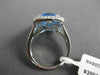 ESTATE LARGE 7.15CTW DIAMOND & AAA BLUE TOPAZ 14KT WHITE GOLD FILIGREE FUN RING