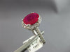 2.22CT DIAMOND & AAA RUBY 14KT WHITE GOLD OVAL & ROUND FILIGREE ENGAGEMENT RING