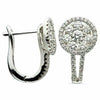 ESTATE 1.24CT DIAMOND 18KT WHITE GOLD FLOWER CIRCULAR LEVERBACK HANGING EARRINGS