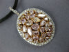 LARGE 3.58CT WHITE & MOCHA DIAMOND 18KT WHITE & ROSE GOLD 3D OVAL LOVE NECKLACE