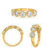 1.75CT DIAMOND 14KT YELLOW GOLD 3D ROUND 5 STONE SEMI ETERNITY ANNIVERSARY RING