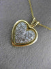 ANTIQUE .48CT DIAMOND 14KT WHITE & YELLOW GOLD CLASSIC PAVE HEART PENDANT #1744