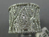 ESTATE LARGE 1.18CT DIAMOND 14KT WHITE GOLD 3D MULTI LEAF OPEN FILIGREE FUN RING