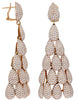 EXTRA LARGE 16.01CT DIAMOND 18KT ROSE GOLD MULTI TEAR DROP TRIANGULAR EARRINGS