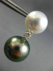 EXTRA LARGE .28CT DIAMOND AAA SOUTH SEA & TAHITIAN PEARLS 18KT GOLD 3D EARRINGS