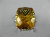 EXTRA LARGE 10.41CT DIAMOND & AAA CITRINE 14KT WHITE & BLACK GOLD FILIGREE RING