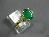 ESTATE 1.42CT DIAMOND & AAA EMERALD 14K YELLOW GOLD CLASSIC OVAL ENGAGEMENT RING