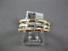 ESTATE WIDE .60CT DIAMOND 18K TRI COLOR GOLD 3D ETOILE BAMBOO STACKABLE FUN RING