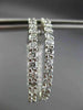 ESTATE LARGE 3.50CT DIAMOND 14K WHITE GOLD 3D CLASSIC DOUBLE SIDED HOOP EARRINGS
