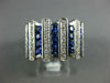 LARGE 1.62CT DIAMOND & AAA SAPPHIRE 18KT WHITE GOLD PRINCESS & ROUND RING #2136
