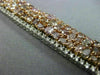 ESTATE LARGE 22.84CT MULTI COLOR DIAMOND 18KT WHITE & ROSE GOLD TENNIS BRACELET