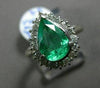ESTATE 2.69CT ROUND DIAMOND & AAA EMERALD PLATINUM CLASSIC HALO ENGAGEMENT RING