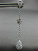 ESTATE 1.19CT DIAMOND 18K WHITE GOLD SOLITAIRE TEAR DROP FLOWER HANGING EARRINGS