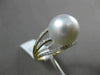 ESTATE .32CT DIAMOND 14KT WHITE & YELLOW GOLD AAA SOUTH SEA PEARL MULTI ROW RING