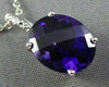 ESTATE 2.71CT DIAMOND EXTRA FACET AMETHYST 14KT WHITE GOLD OVAL FLOATING PENDANT