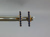ESTATE .17CT AAA SAPPHIRE 14KT ROSE GOLD 3D CLASSIC ROUND BAR STUD EARRINGS