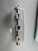 ESTATE 18KT 6.81CT MULTI COLOR EMERALD CUT SAPPHIRE & DIAMONDS GOLD BRACELET