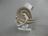 ESTATE WIDE 1.48CT DIAMOND 14KT WHITE & ROSE GOLD 3D OPEN LOVE KNOT FUN RING