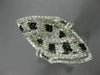 ESTATE EXTRA LARGE 2.72CT WHITE & BLACK DIAMOND 14KT WHITE GOLD 3D COCKTAIL RING
