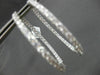 ESTATE LARGE 3.96CT DIAMOND 18K WHITE GOLD 3D CLASSIC DOUBLE SIDED HOOP EARRINGS