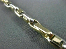 ESTATE WIDE 14K WHITE & YELLOW GOLD 3D SOLID HANDCRAFTED ITALIAN BRACELET #22788