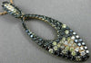 LARGE 3.57CT MULTI COLOR DIAMOND 18K ROSE & BLACK GOLD 3D MARQUISE SHAPE PENDANT